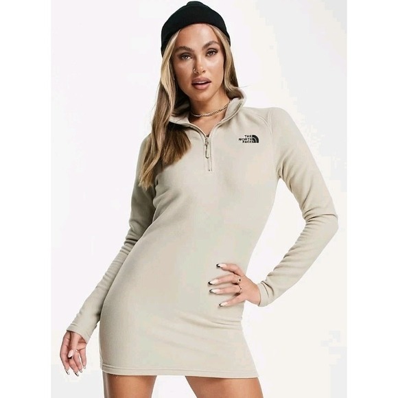 The North Face Dresses & Skirts - The North Face Women Glacier Fleece Dress‎ Woman S Beige Winter Fall Long Sleeve
